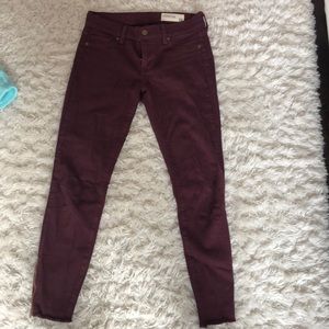 maroon jeans